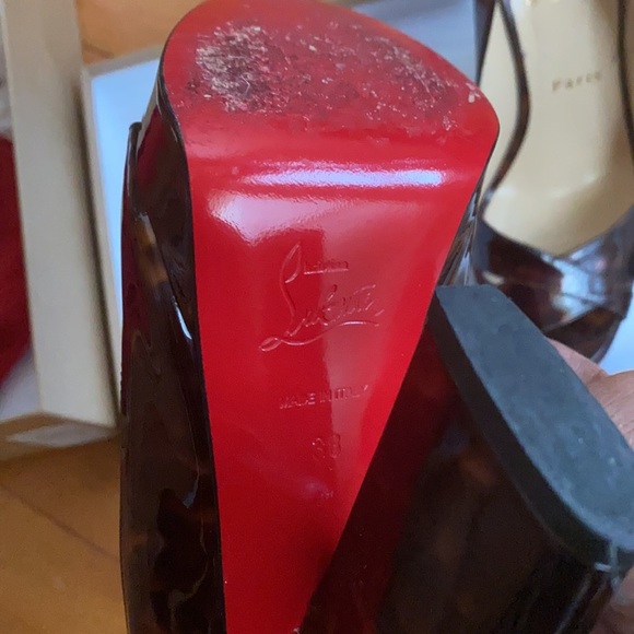 •Christian Louboutin• Sling Back Pumps 38 Tortoise - Picture 7 of 9